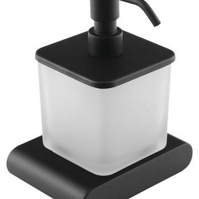 SAPHO - FLORI dávkovač mydla 300 ml, mliečne sklo, čierny mat RF019/15