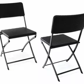 Garthen 37104 Sada 2 skladacích polyratanových stoličiek 80 x 40 cm