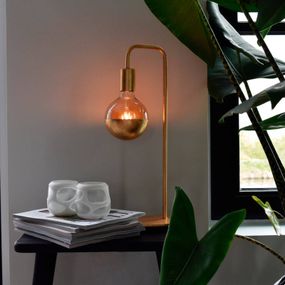 Calex U-Line stolová lampa s 1, 5m káblom, zlatá, Obývacia izba / jedáleň, plast, kov, E27, 60W, K: 53cm
