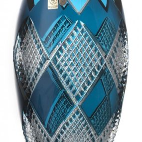 Krištáľová váza Colombine I, farba azúrová, výška 255 mm