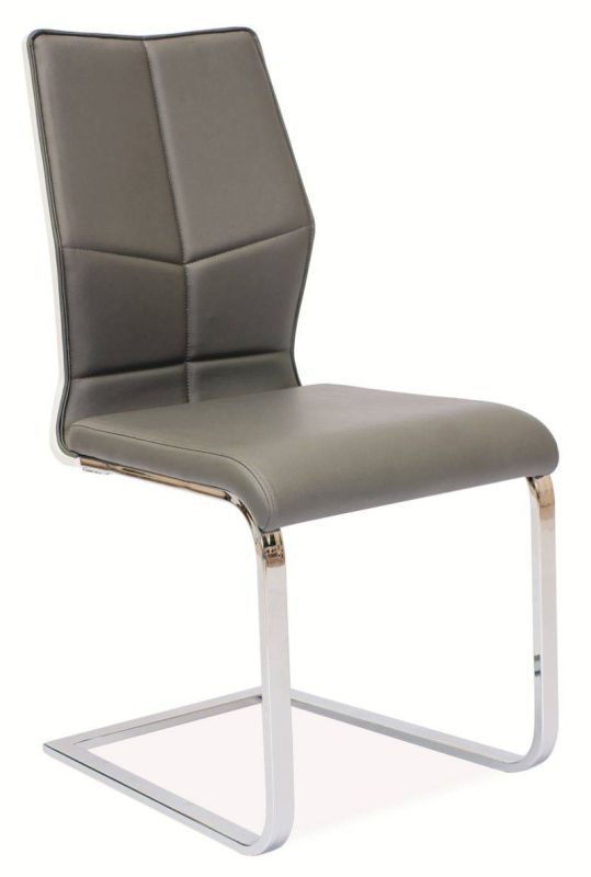 Jedálenská stolička Signal H-422 chróm/sivá/biely lak