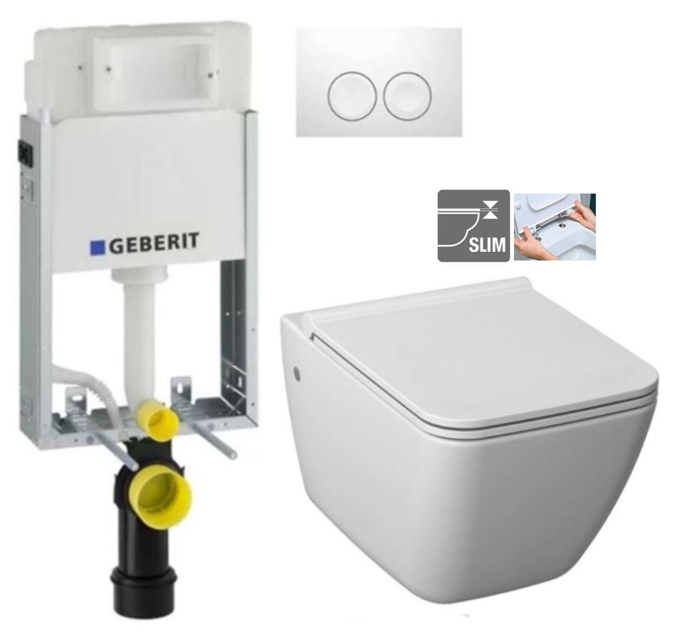 GEBERIT KOMBIFIXBasic vr. bieleho tlačidla DELTA 21 + WC JIKA PURE + SEDADLO duraplast 110.100.00.1 21BI PU1