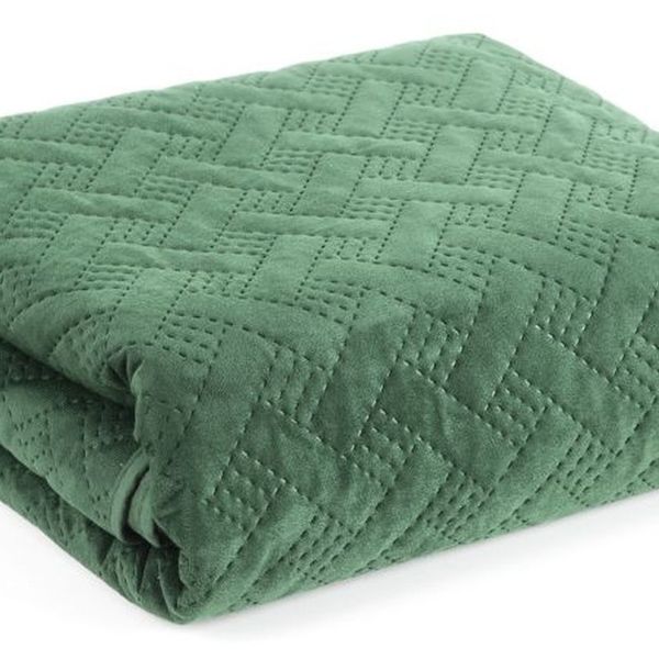 DomTextilu Dekoračný prehoz na posteľ s prešívaním zelenej farby Šírka: 220 cm | Dĺžka: 240 cm 28427-154324