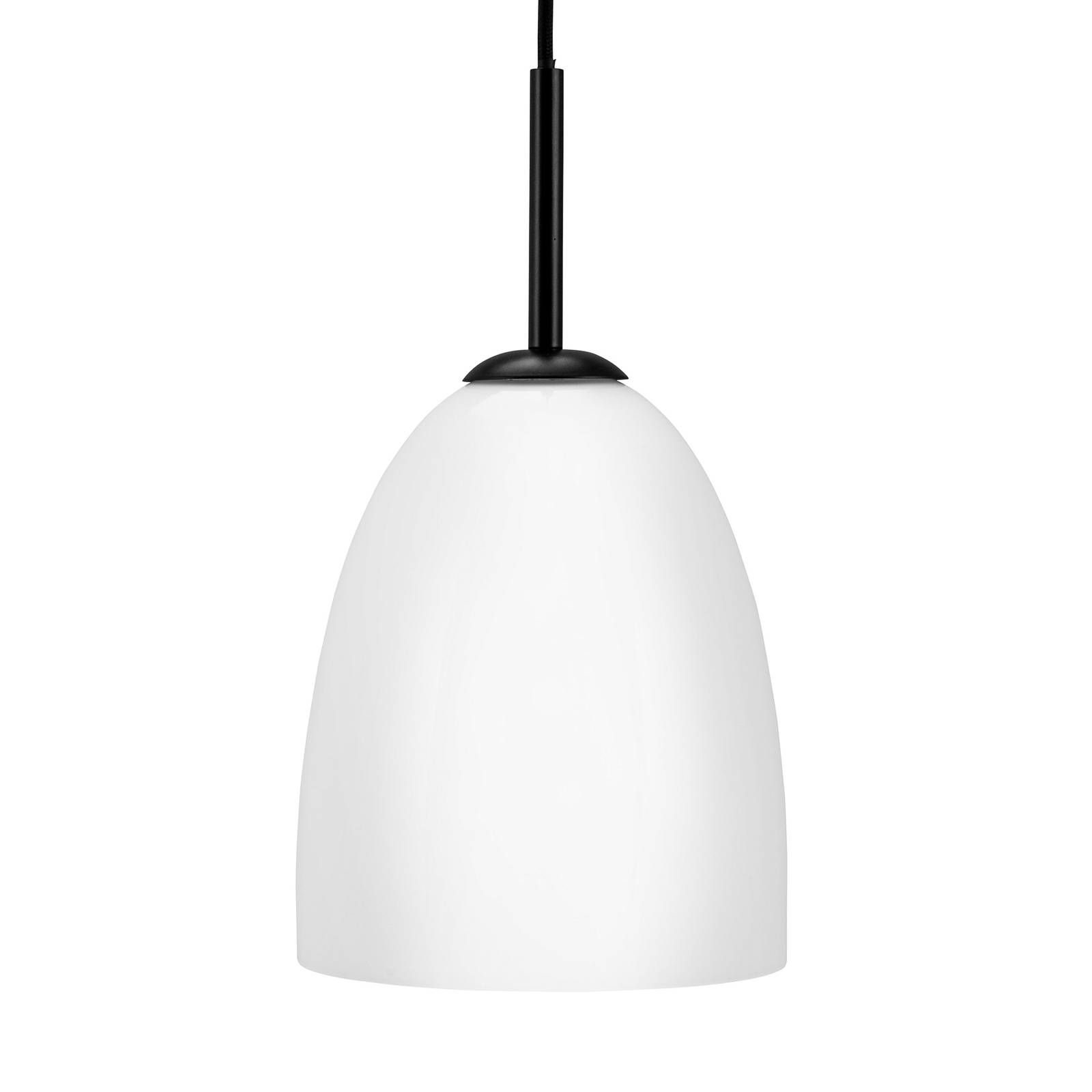 Dyberg Larsen Jazz závesná lampa opál/čierna 18 cm, Obývacia izba / jedáleň, kov, sklo, E27, 20W, K: 35cm
