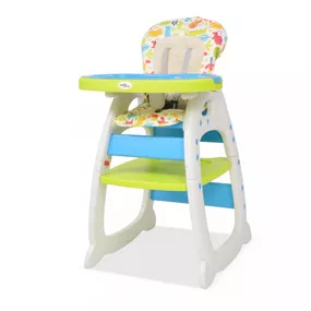 Detská jedálenská stolička 3v1 so stolíkom Dekorhome Modrá / zelená