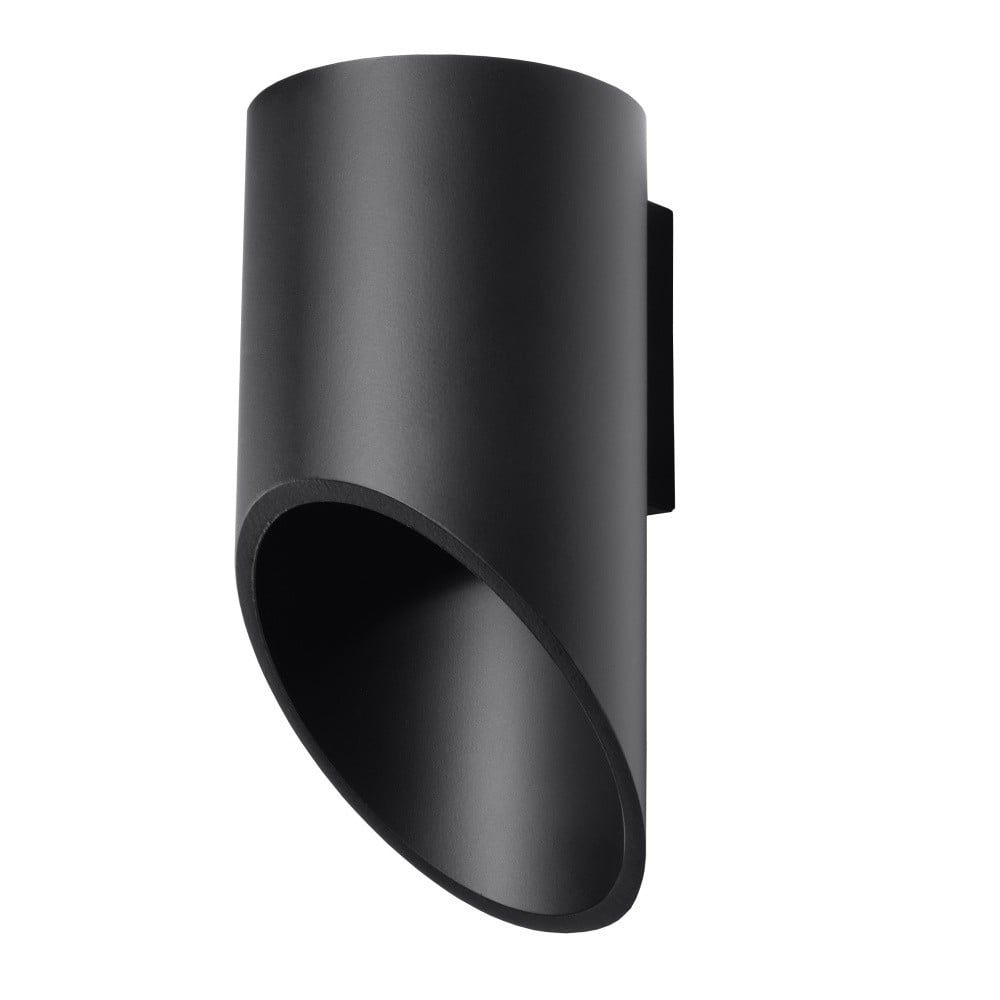 Čierne nástenné svietidlo Nice Lamps Nixon, dĺžka 20 cm