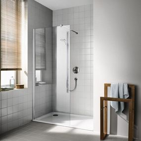 KERMI - Cada XS strieborná lesk Walk-in WALL 1100/2000 číre sklo s CadaClean CKTWF11020VPK CKTWF11020VPK