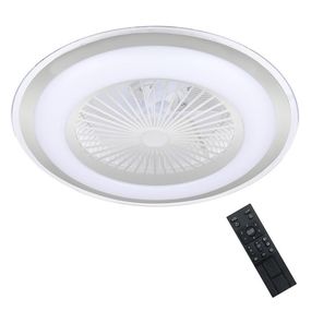 LED Stmievateľné stropné svietidlo s ventilátorom ZONDA LED/48W/230V strieborná + DO
