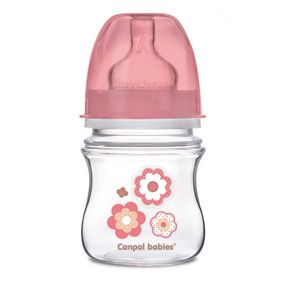 CANPOL BABIES DOJCENSKA ANTIKOLIKOVA FLASA SIROKA EASYSTART 120ML 0M+ NEWBORN RUZOVA