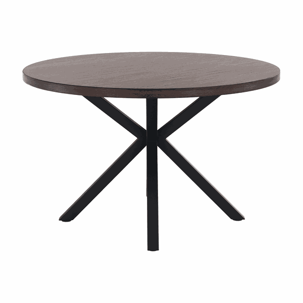 Jedálenský stôl, tmavý dub/čierna, priemer 120 cm, MEDOR