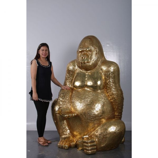 KARE Design Dekorační figurka Gorilla Gold XL 180cm