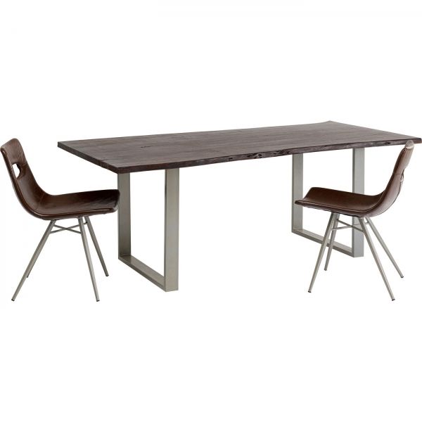 KARE Design Stůl Harmony Walnut 180×90 cm - stříbrný