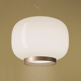 Foscarini Chouchin Reverse 1 E27 LED zlatá/biela, Kuchyňa, fúkané sklo, E27, 21W, K: 31cm