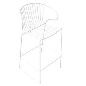 ISIMAR - Barová stolička BOLONIA nízka - biela