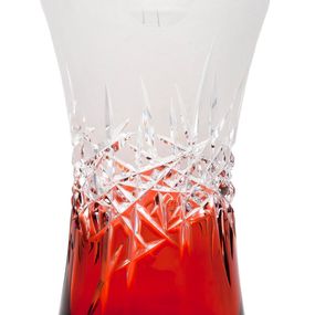 Krištáľová váza Hoarfrost, farba rubínová, výška 205 mm