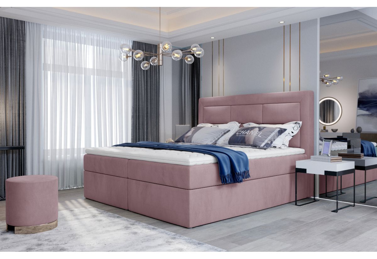 Expedo Čalúnená posteľ boxspring SAVOY, 140x200, mat velvet 63