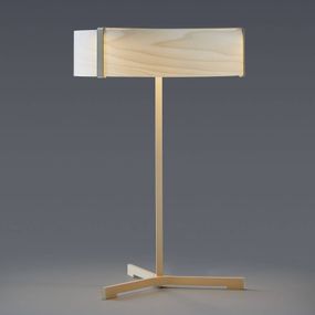 LZF LamPS Thesis stolná LED lampa slonovina/slonovina, Obývacia izba / jedáleň, drevená dyha, kov, 9W, K: 43cm