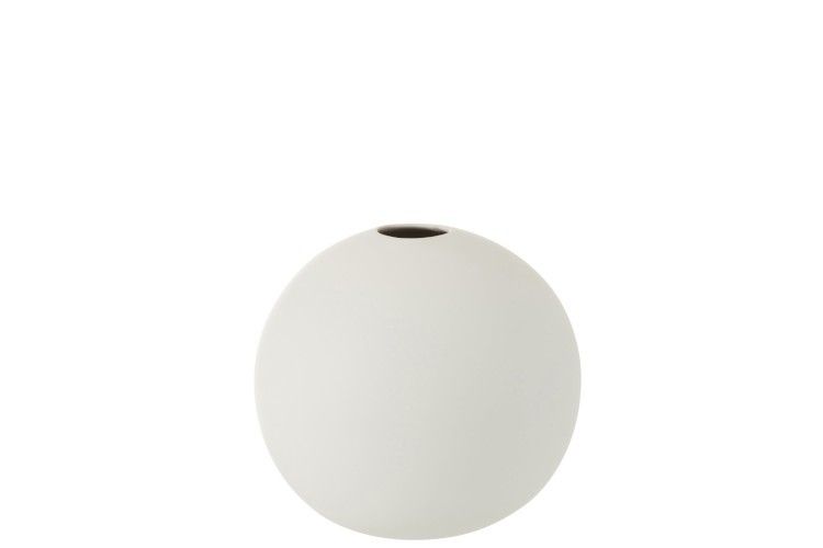 Biela keramická guľatá váza Matt White M - 18 * 18 * 17 cm