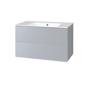 MEREO - Aira, kúpeľňová skrinka s keramickým umývadlom 101 cm, šedá CN732