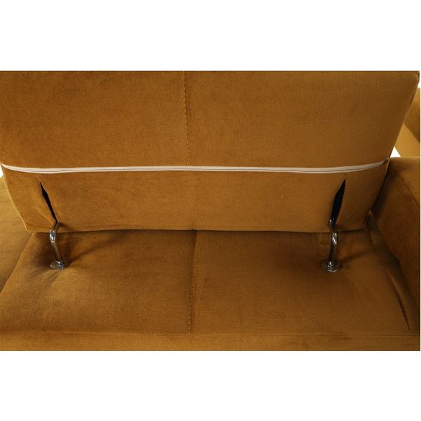 Rohová sedačka s rozkladom a úložným priestorom Ginio L - medová / petrolejová