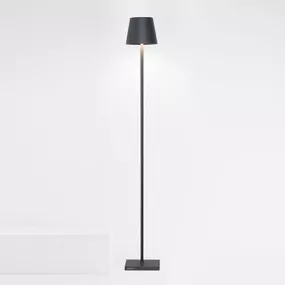 Zafferano Poldina L lampa na batérie IP54 sivá, Obývacia izba / jedáleň, hliník, polykarbonát, 4W, K: 122cm