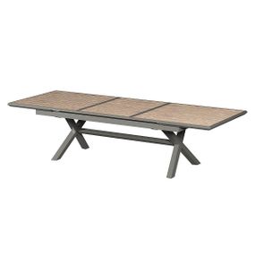 DEOKORK Hliníkový stôl VERONA 250/330 cm (šedo-hnedý/medová)