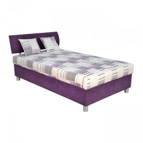 Čalúnená posteľ George 120x200, fialová, vrátane matraca