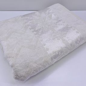 Žakarový froté uterák maslovo biela 50x90cm hviezdička TiaHome