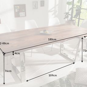 Jedálenský stôl ATHAMÁS sheesham Dekorhome 180x88x76 cm