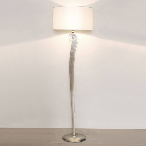 Holländer Štýlová stojaca lampa Lino, Obývacia izba / jedáleň, železo, textil, E27, 100W, K: 160cm