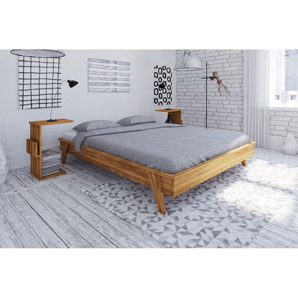 Dvojlôžková posteľ z dubového dreva 200x200 cm Retro - The Beds