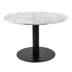 Okrúhly konferenčný stolík Kane 70 cm imitácia mramoru / čierny