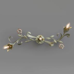Ferro Luce Florentské nástenné svietidlo Tulipe, 3-plameňové, Obývacia izba / jedáleň, železo, E14, 40W, P: 68 cm, L: 28 cm, K: 25cm