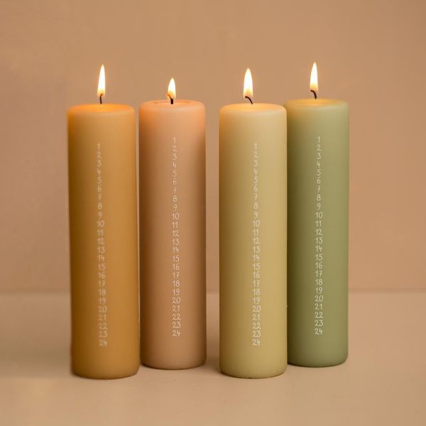 Adventná sviečka, Apricot, 20 cm
