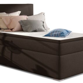 Čalúnená jednolôžková posteľ s úložným priestorom Rodrigo 90 P - tmavohnedá