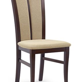 Jedálenská stolička Hubert 2 - tmavý orech / béžová