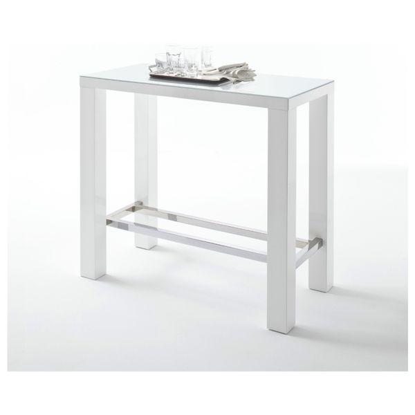 Sconto Barový stôl GERARD 120 biela/sklo