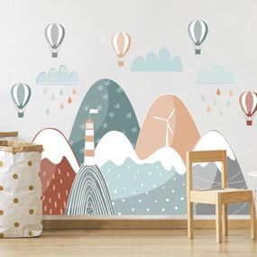 Nálepky do detskej izby - Kopce s balónmi