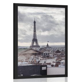 Plagát pohľad na Paríž z jednoduchej ulice - 20x30 silver