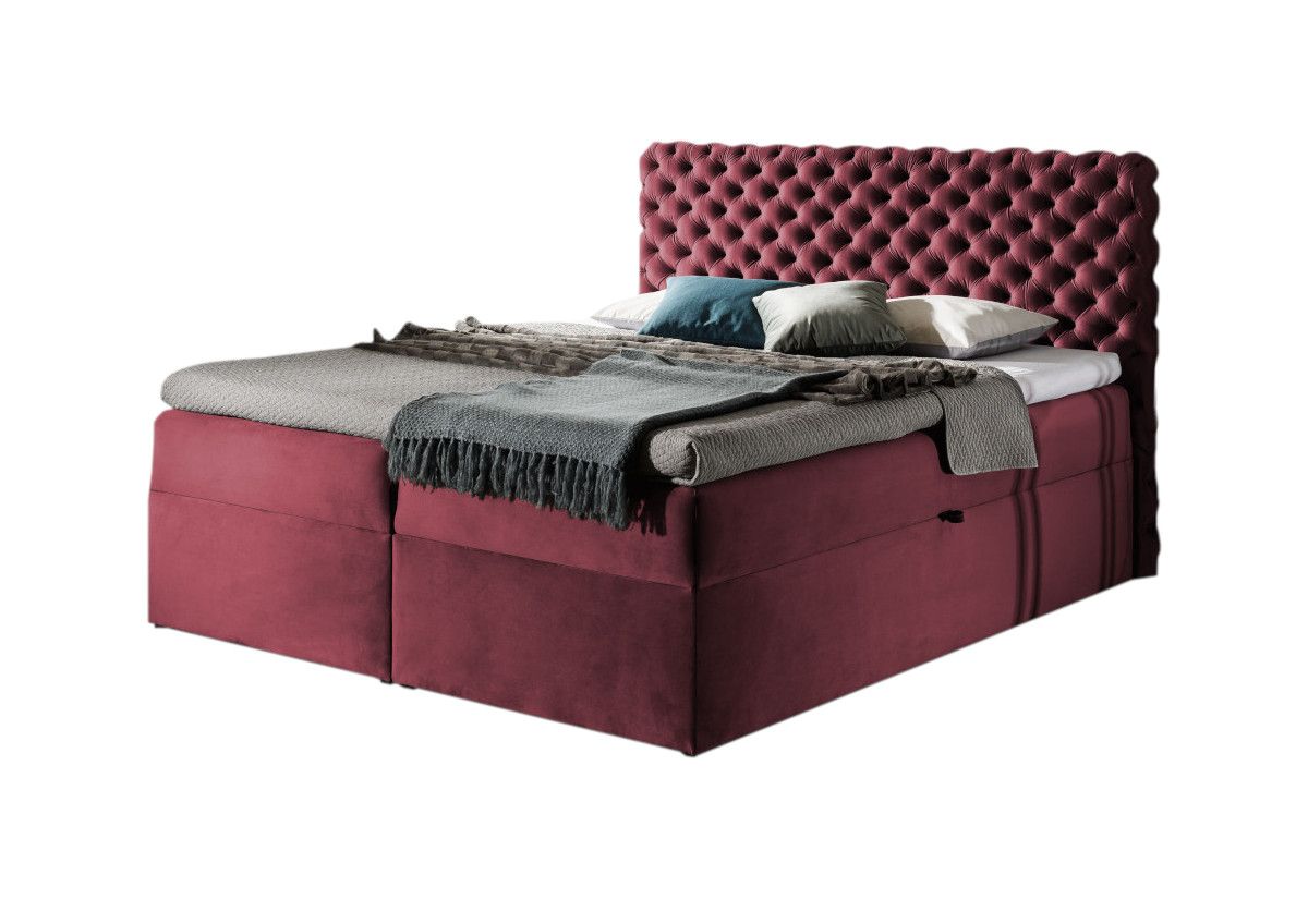 Expedo Čalúnená posteľ boxspring MARCH + topper, 160x200, riviera 59