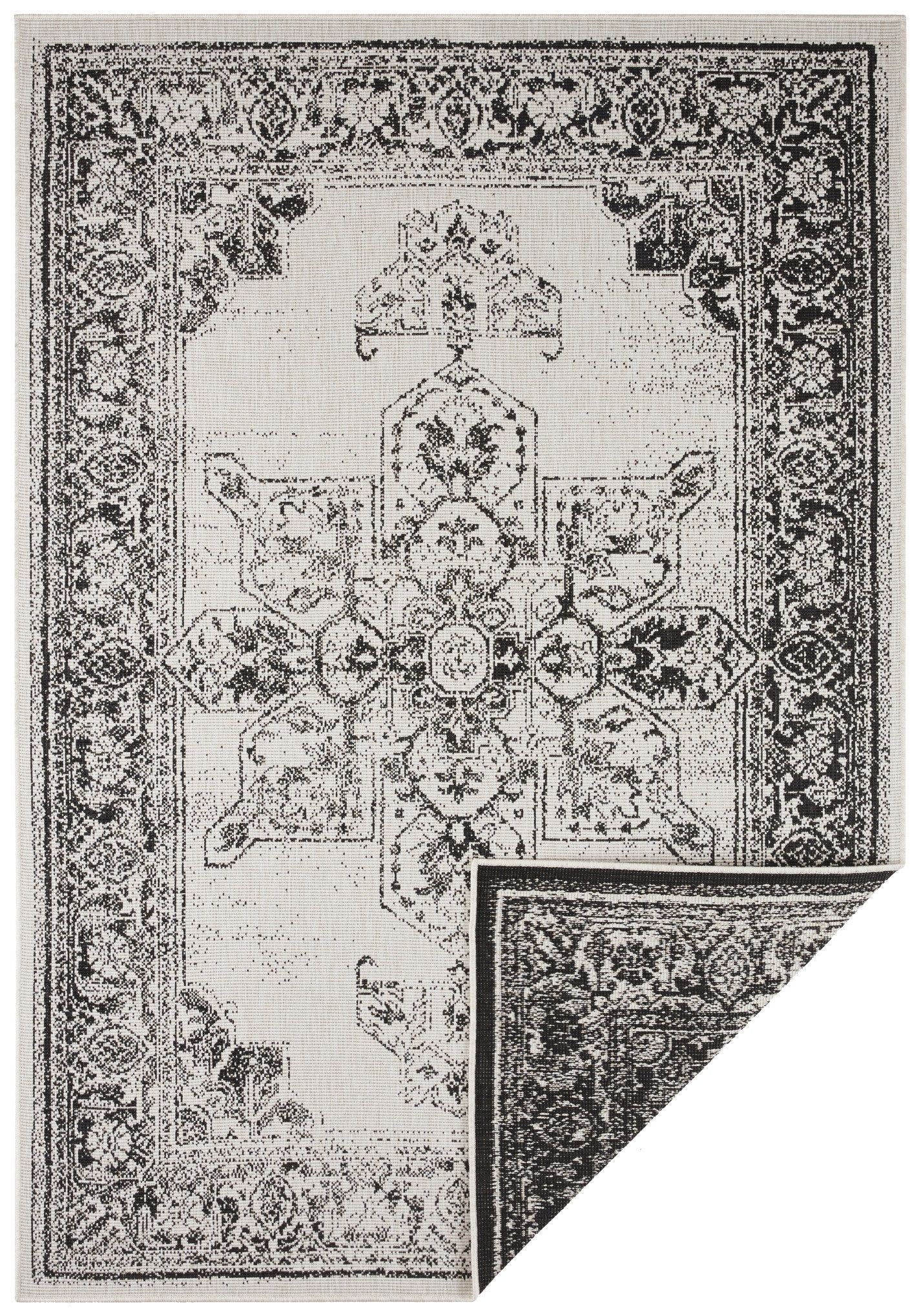 NORTHRUGS - Hanse Home koberce Kusový koberec Twin Supreme 104137 Black / Cream – na von aj na doma - 200x290 cm