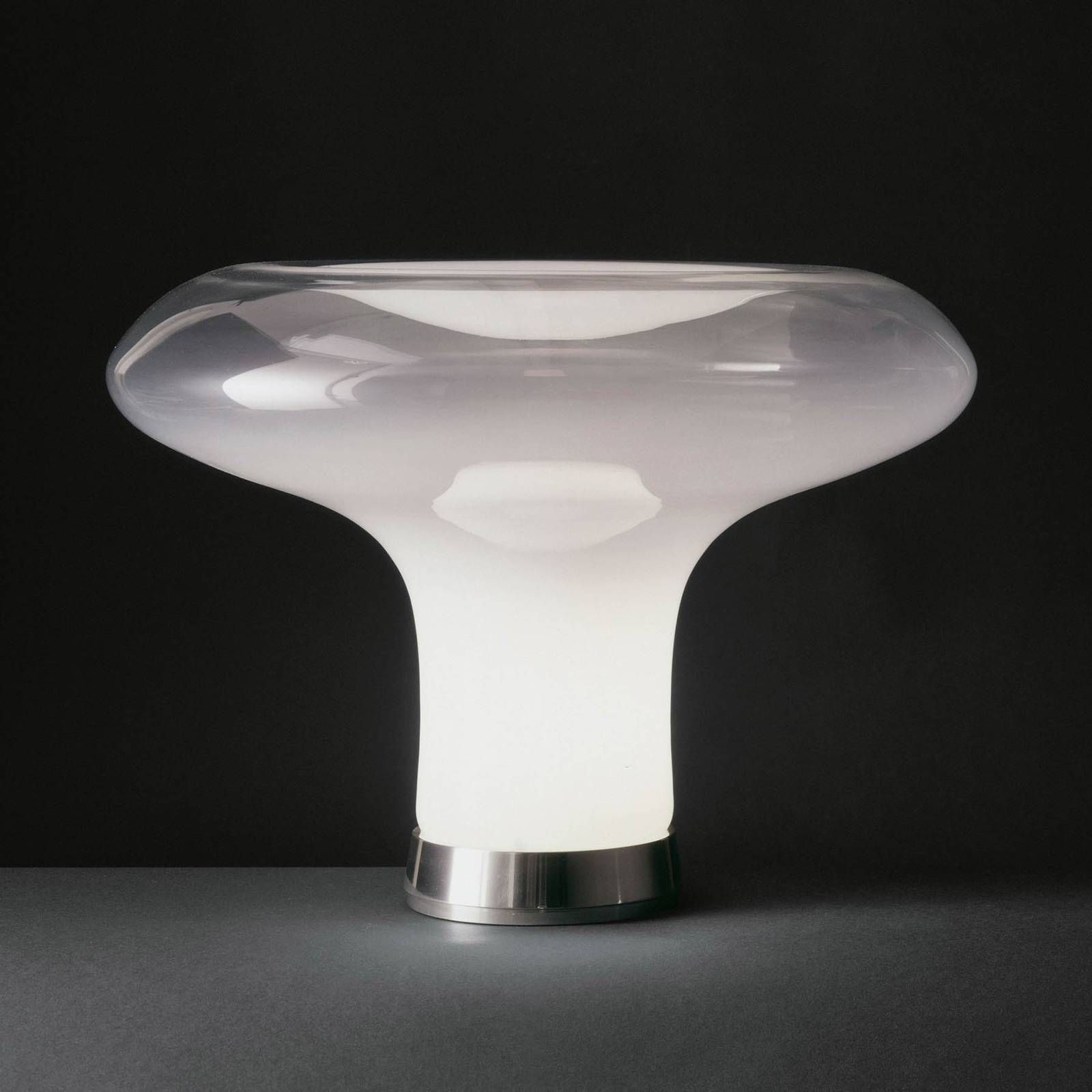 Artemide Lesbo stolná lampa z muránskeho skla, Obývacia izba / jedáleň, muránske sklo, leštený hliník, E27, 77W, K: 37cm