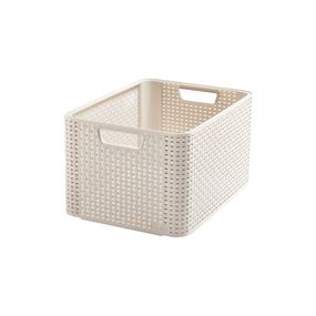 Krémovobiely plastový úložný box 33x44x23 cm Style – Curver