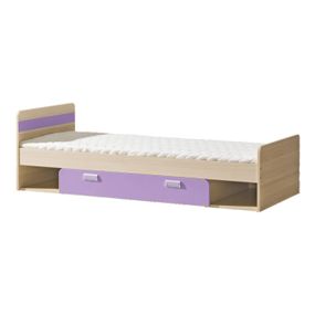 Jednolôžková posteľ 80 cm Lavendon L13 (s roštom) (fialová)