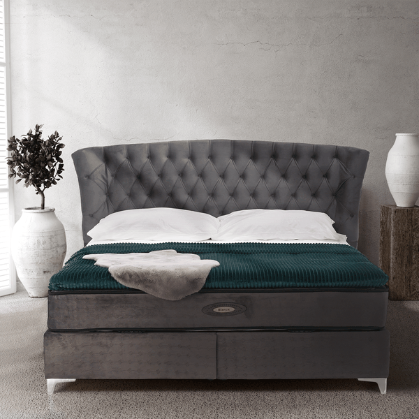 Boxspringová posteľ 160x200, sivá, MERSIA