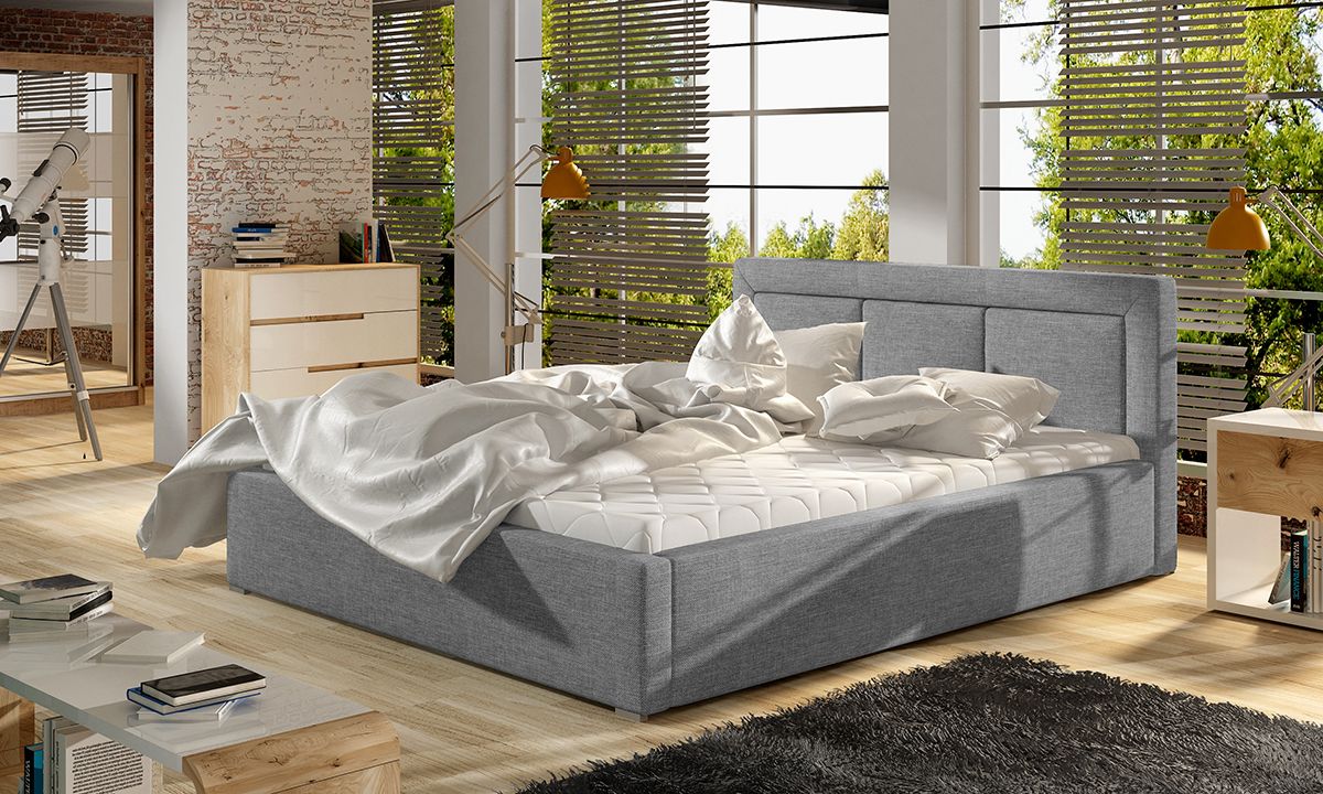 Čalúnená manželská posteľ s roštom Branco 200 - svetlosivá (Sawana 21)