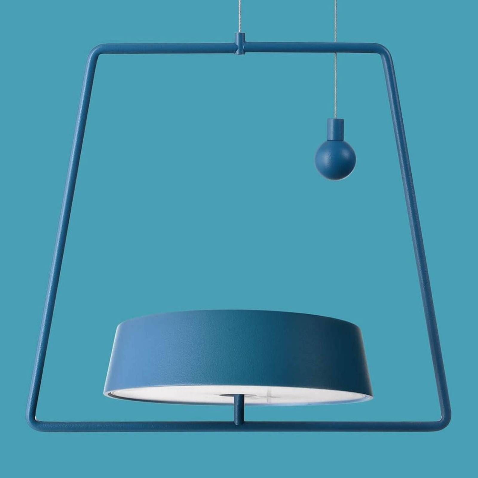 Deko-Light Závesné LED svetlo Miram batéria stmievateľ. modrá, Obývacia izba / jedáleň, tlakovo liaty hliník, 2.2W, P: 20.5 cm, L: 12 cm, K: 18.5cm