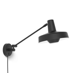 GRUPA Arigato nástenné svetlo 1-pl. 32 cm čierna, Pracovňa / Kancelária, oceľ, hliník, E27, 70W