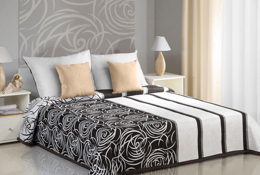 DomTextilu Krémovo hnedé obojstranné prikrývky na posteľ s abstrakným vzorom 170 x 210 cm  Šírka: 170 cm | Dĺžka: 210 cm 61273-235920
