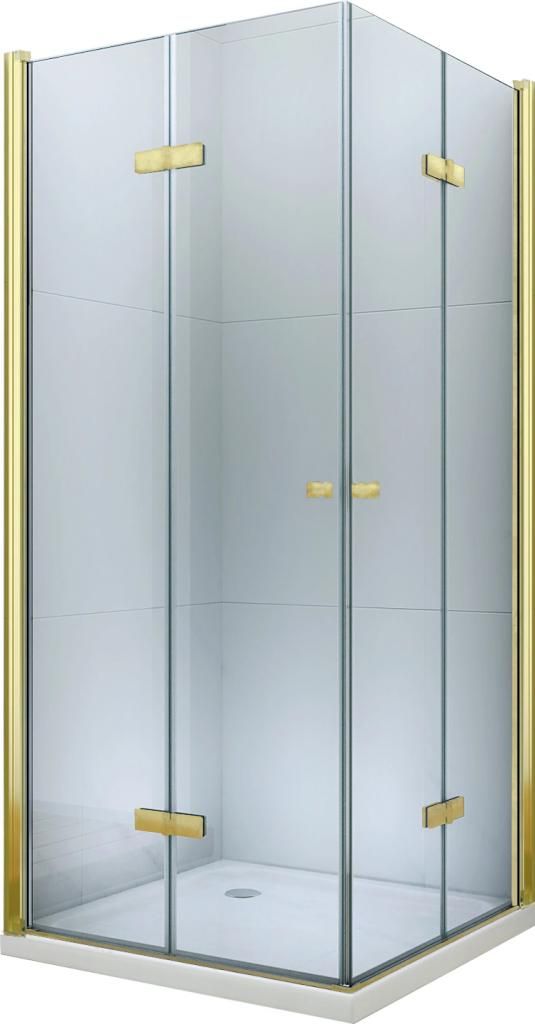 MEXEN/S - Lima Duo sprchovací kút 80 x 80 cm, transparent, zlato 856-080-080-50-00-02